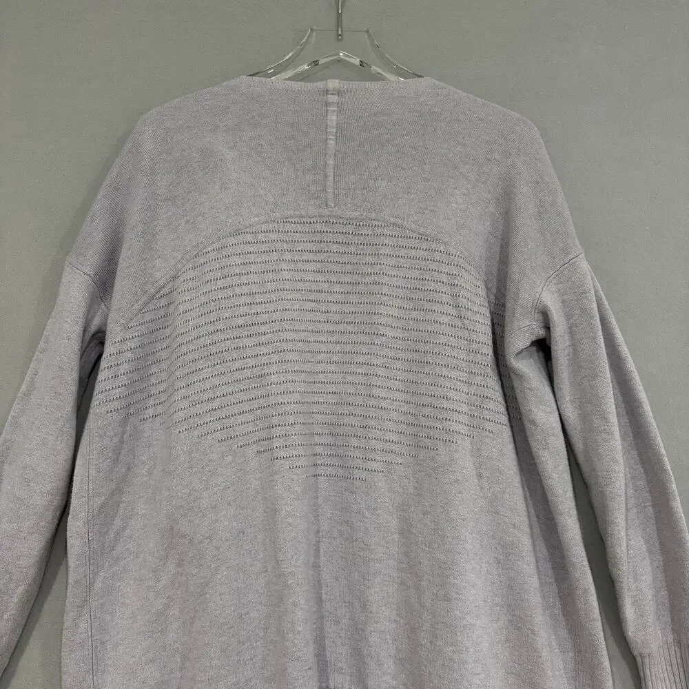 Lululemon Still Lotus Wrap Reversible Cardigan Size 12 Heather Lilac/Mulberry